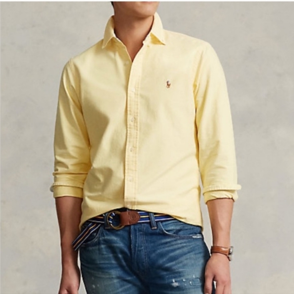Ralph Lauren Yarmouth Oxford Long Sleeve Button Down Shirt Size 17 - 35